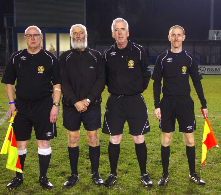 Match officials - Steve Williams, Keith Amos, Sean O Connor and Gareth Elliott
