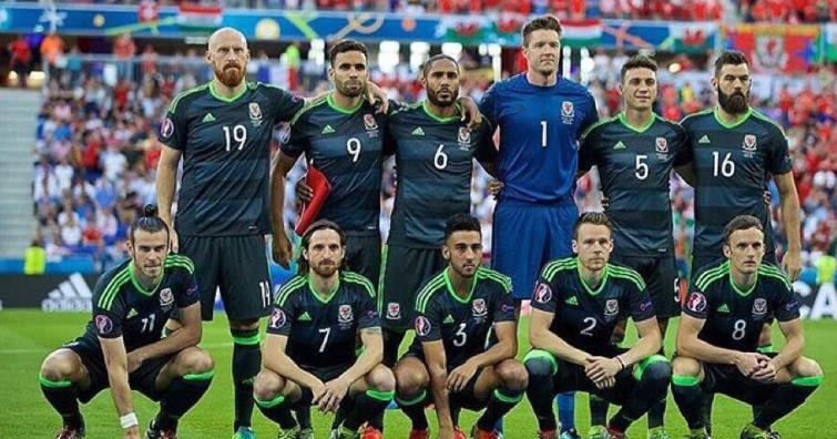 Wales line up at Euro 2016