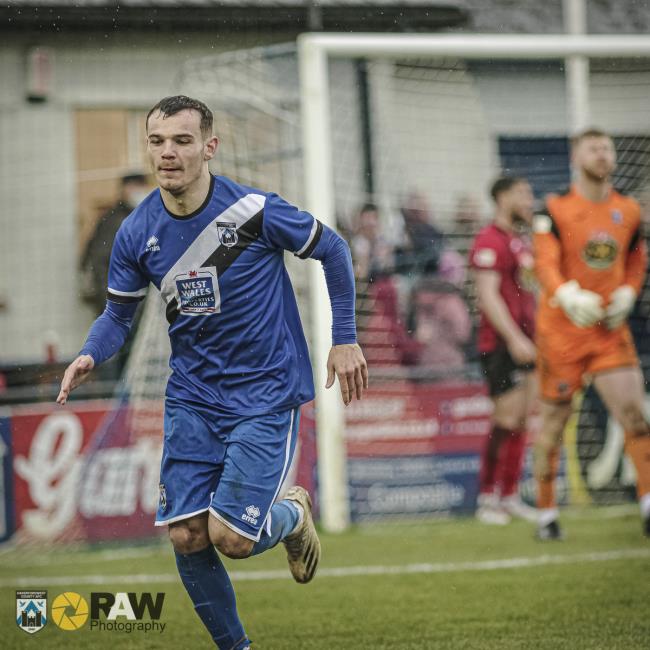 Jordan Davies struck his first goal for Haverfordwest County