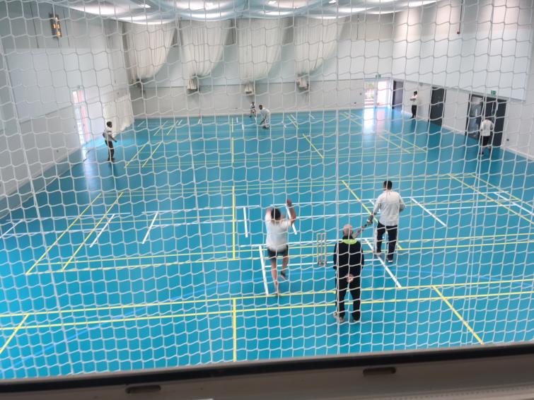 Indoor cricket action at Neyland Hub