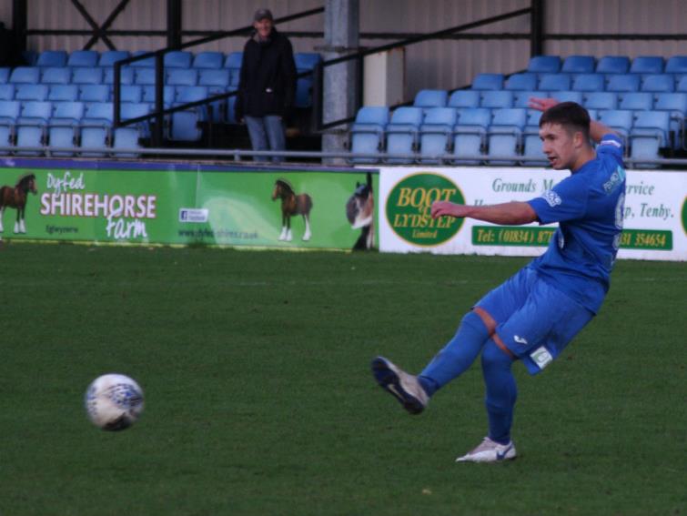 Ben Fawcett scored a brace for Haverfordwest County