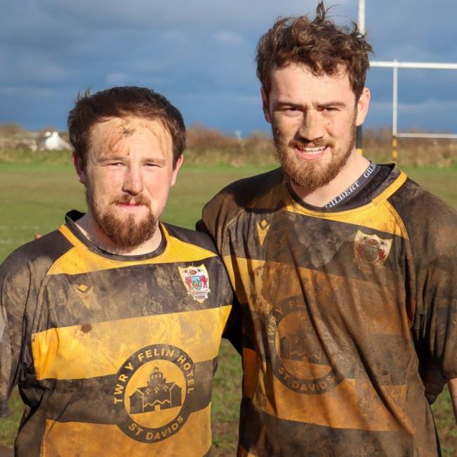 St Davids try scorers Aaron Foster and his brother Nathan Foster who is the captain
