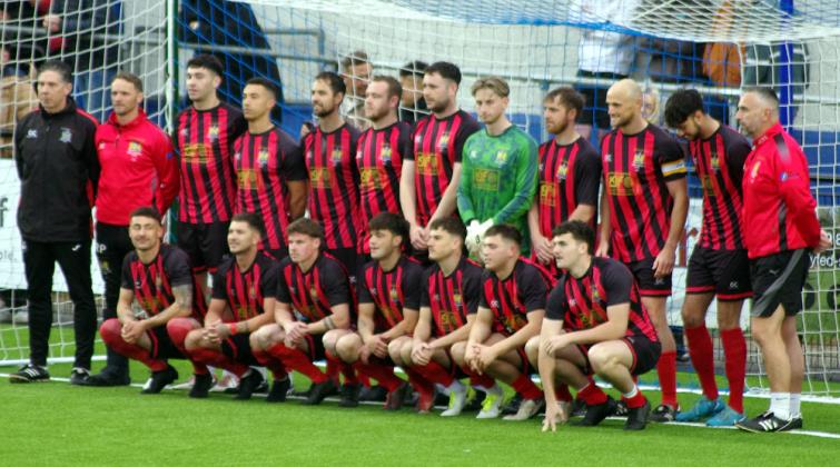 Tenby line up prior to kick off
