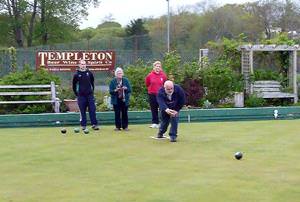 We are taught a bowls lesson by Saundersfoot Ladies!