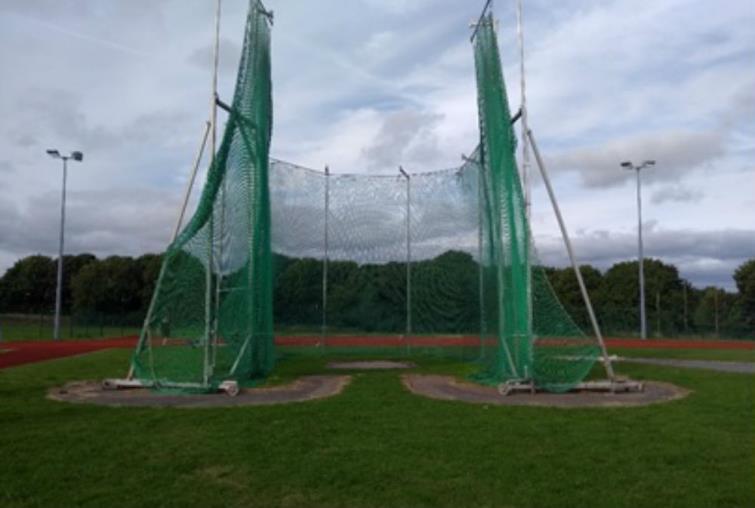 The newly refurbished throwing cage at Sir Thomas Picton School