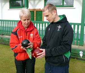 We are taught a bowls lesson by Saundersfoot Ladies!