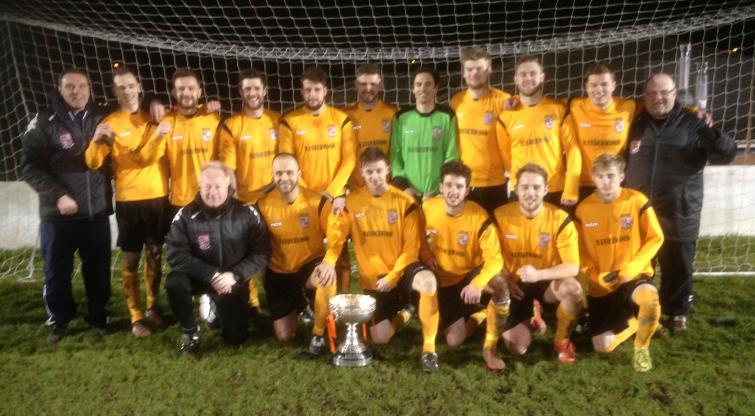 Pembrokeshire League squad line-up after winning the SB Williams Inter League trophy in Swansea
