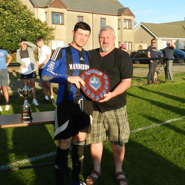  Malcolm Jones presents the man of the match award to Matthew Broome