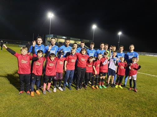 Haverfordwest County pictured with youngsters 