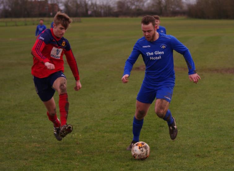 Joe Leahy scored for Merlins Bridge against Carew at The Racecourse