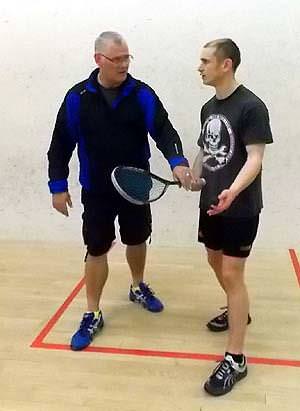 Even Fraser finds the going tough in squash!