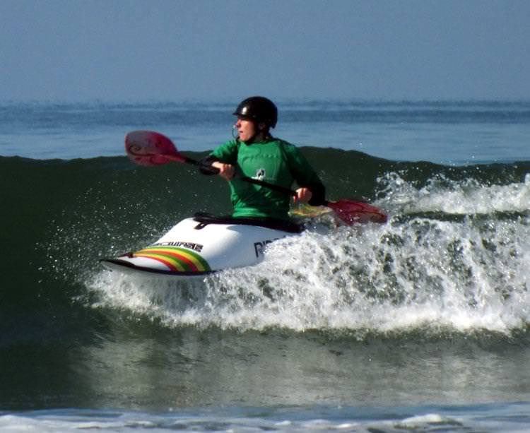 Rachel is surf kayaking for Wales in World Championships