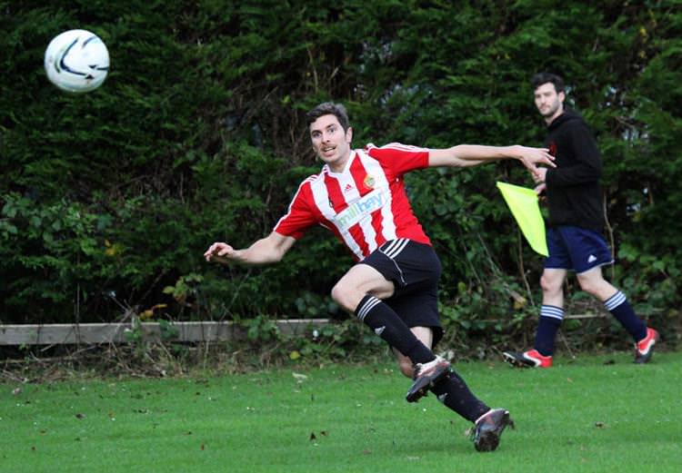 Dan Coleman scores the opener for Saundersfoot Sports against West Dragons