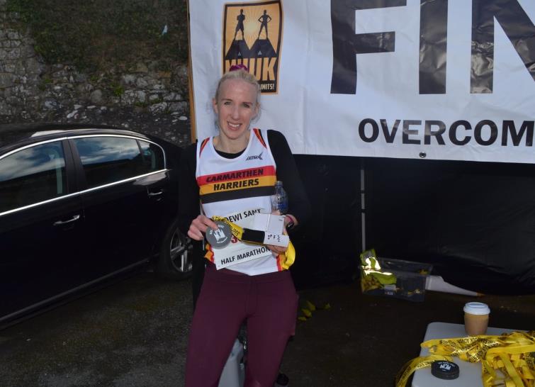 Half-marathon female winner Elizabeth Tremlett